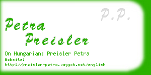 petra preisler business card